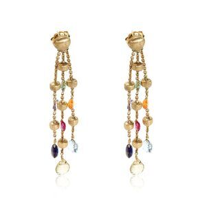 Marco Bicego Paradise 3 Strand Mixed Gemstone Earring in 18k Yellow Gold